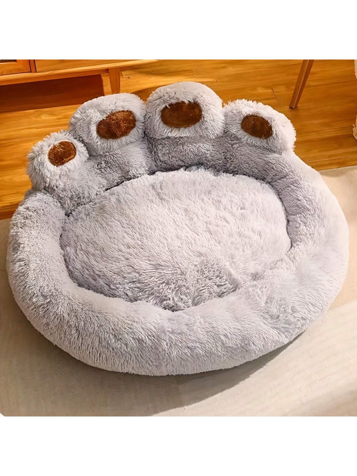 27in 35in 43in Calming Dog Beds For Large Dogs, Faux Fur Donut Cuddler Dog Bed, Round Fluffy Pillow, Washable Pet Bed For Dogs