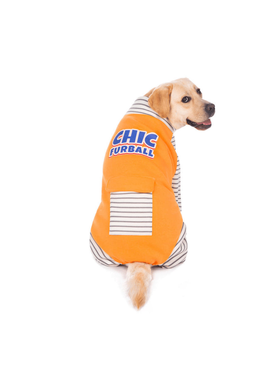 XL-8XL Large Dog Clothes Stripe Turtleneck Dog Jumpsuit Warm Plush Lined Dog Pajamas For Medium Large Dogs Pet Pitbull