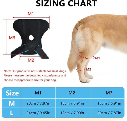 Dog Knee Brace for Back Leg, ACL Support for Large Dogs, Adjustable Dog Leg Brace for Hind Leg Injuries, Canine Joint Wrap for Arthritis Recovery (L)