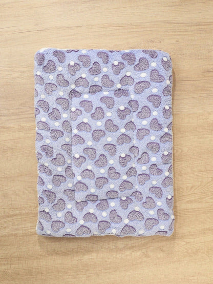 1pc Polyester Star & Heart Breathable Washable Thick Pet Bed Mat For Medium-Small Cats & Dogs, All Seasons (Teddy/Bichon Frise)