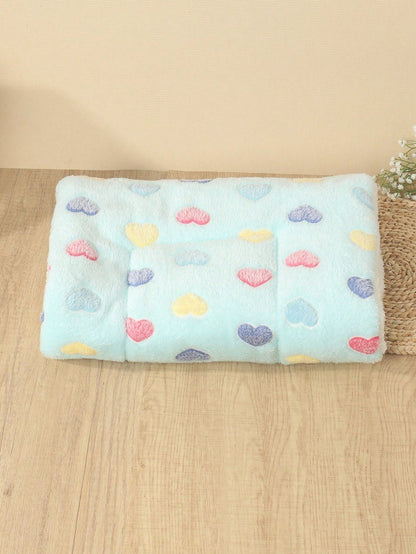 1pc Polyester Star & Heart Breathable Washable Thick Pet Bed Mat For Medium-Small Cats & Dogs, All Seasons (Teddy/Bichon Frise)