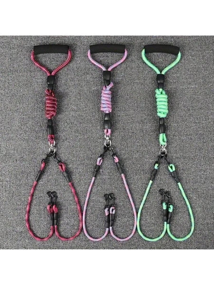 Dual Dog Leash With Wave Pattern - Detachable, Tangle-Free Nylon Lead For Walking Two Dogs