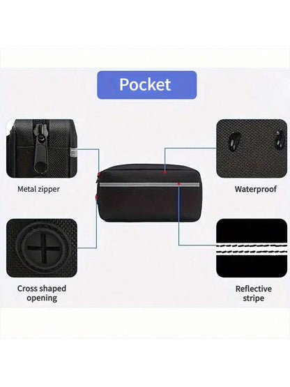 Extendable Dual-Leash Pet Dog Lead, Reflective Sports Waist Pack Leash, Adjustable Waistband, Outdoor Training Running Dog Harness