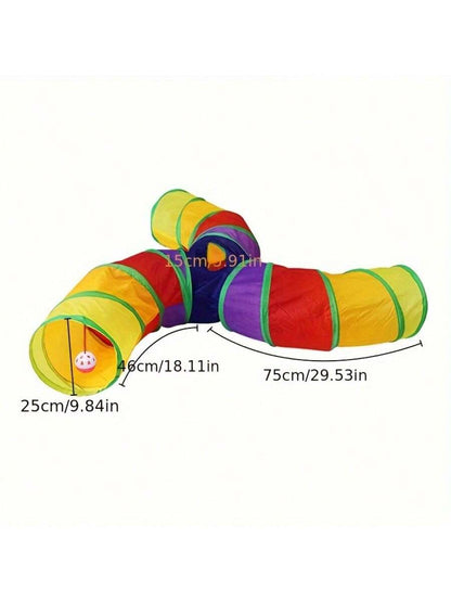 Foldable Cat Tunnel Toy, Let Your Feline Friends Play To Their Heart's Content