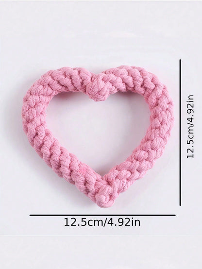 1pc Random Color Heart-Shaped Pet Chew Toy, New Pet Arrival Gift For Kitten Puppy