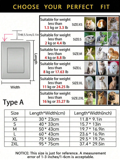1pc Polyester Star & Heart Breathable Washable Thick Pet Bed Mat For Medium-Small Cats & Dogs, All Seasons (Teddy/Bichon Frise)