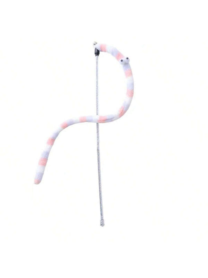 1pc Colorful Fluffy Caterpillar Plush Cat Toy - Whimsical Interactive Play Wand For Mischievous Kittens, Scratch-Resistant And Durable, Battery-Free