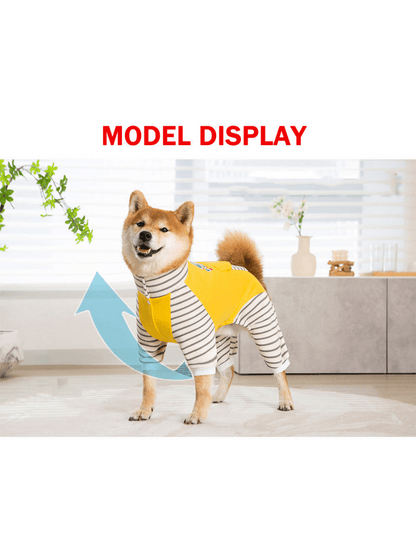 XL-8XL Large Dog Clothes Stripe Turtleneck Dog Jumpsuit Warm Plush Lined Dog Pajamas  For Medium Large Dogs Pet Pitbull