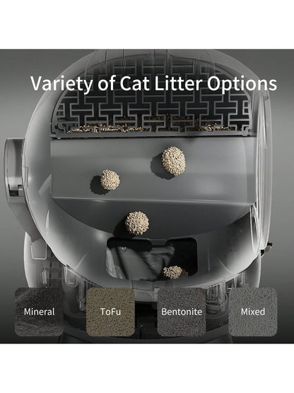 Self Cleaning Litter Box Automatic Litter Box XXL Odor Control 65L APP Cat Litter-Robot For Multiple Cats, Safety Sensors, W/Cat Litter Liner