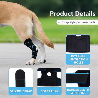 Dog Knee Brace for Back Leg, ACL Support for Large Dogs, Adjustable Dog Leg Brace for Hind Leg Injuries, Canine Joint Wrap for Arthritis Recovery (L)