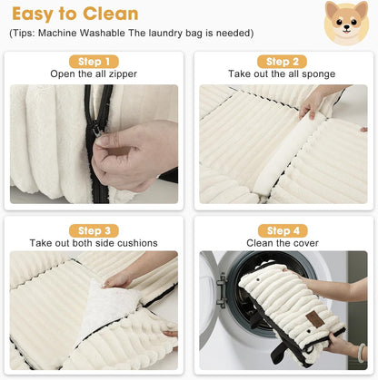 MIXJOY 6-in-1 Dog Car Seat for Small/Medium Dogs up to 25 lbs, Multi-Functional Dog Carrier for Car with Detachable Washable Cover, Pet Travel Bed with Clip-On Safety Leash, Beige