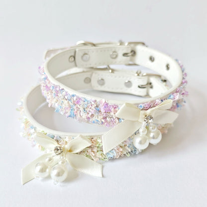 Bowknot & Pearl Dog Cat Collar/Leash