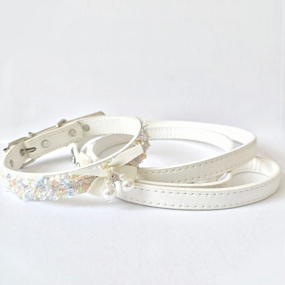 Bowknot & Pearl Dog Cat Collar/Leash